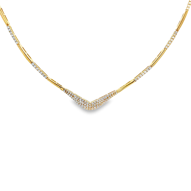 18K Gold Diamond Necklace Set
